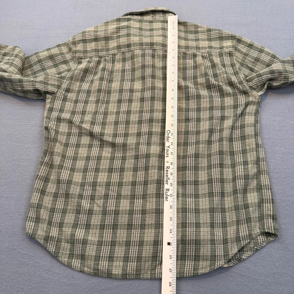 Woolrich Button Down Shirt Womens Medium Cabincore Plaid Green Cotton Long - Picture 9 of 9